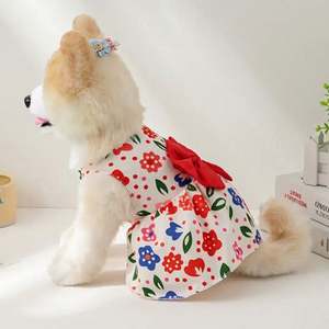 Lujo XS tamaño cachorro gato falda dulce lindo perro princesa vestido con botón de lazo para bodas fiestas Chihuahua ropa - Product Image 4