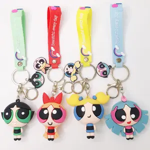 CG-FR001 Lovely Custom Design Cartoon 3D Figure Pvc Keychain Custom 3D Rubber Keychain Silicon Keychain