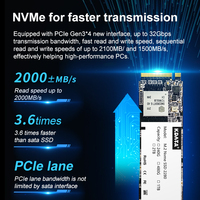 Usine en gros KDATA M2 128GB 256GB 512GB 1TB PCIe NVMe M.2 2280mm SSD HDD pour ordinateur portable jeu de bureau Discos Duros M2 SSD 128GB