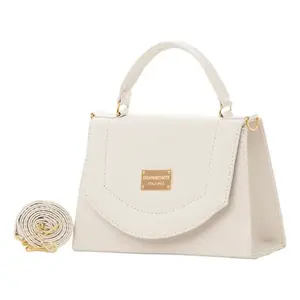 Bolso Bandolera Blanco Fana Linda, Microfibra, Cuero Sintético, Cierre de Cremallera, Dos Correas, Uso Diario, Primavera, Verano, Invierno - Product Image 4