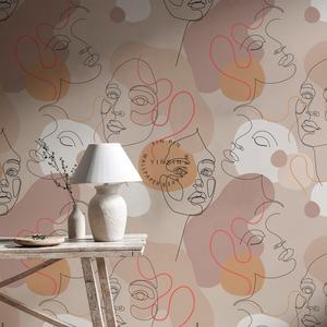 Mur magique abstrait femme <span class=keywords><strong>visage</strong></span> mural moderne 3d <span class=keywords><strong>papier</strong></span> <span class=keywords><strong>peint</strong></span> - Product Image 3