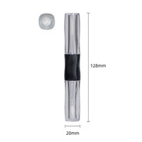 Petit tube de rouge à lèvres rond en plastique de 2g, écologique, avec couvercle à clapet, flacon vide, estampage à chaud, revêtement UV, emballage cosmétique