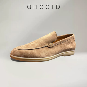 Men's <b>Slip</b>-<b>on</b> Suede Loafers Brown Low Heel Cushioned Casual Shoes - Product Image 2