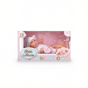 Beb Amore Baby <b>Doll</b> 40 Cm TPE <b>Soft</b> <b>Body</b> Realistic Baby Toy Made in Italy for Girls - Product Image 1