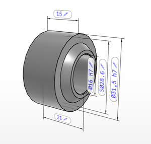 Rodamiento de Articulación de Acero Inoxidable K1324 KIPP Serie K DIN ISO 12240-1 con Revestimiento de PTFE, Libre de Mantenimiento y Autoalineable - Product Image 4