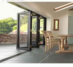 Vente en gros de porte-fenêtre pliante moderne à <span class=keywords><strong>double</strong></span> <span class=keywords><strong>vitrage</strong></span> économe en énergie en aluminium pliante à coupure thermique <span class=keywords><strong>meilleur</strong></span> prix pour l'extérieur - Product Image 1