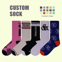 Chaussettes de sport unisexes respirantes personnalisées en coton de haute qualité, chaussettes de sport personnalisées avec logo pour hommes et femmes