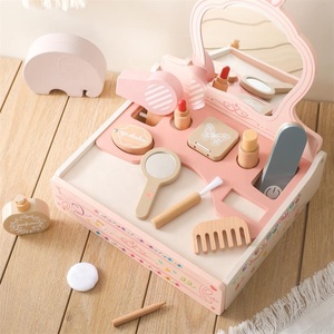 Kit de maquillaje de simulación de madera para niñas, juego de tocador, juguetes de simulación, juguetes educativos <span class=keywords><strong>Montessori</strong></span> para niños pequeños - Product Image 2