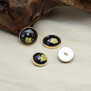 Bukwang – boutons en résine à fleurs séchées, design fantaisie, boutons ronds en métal pour vêtements pour femmes - Product Image 3