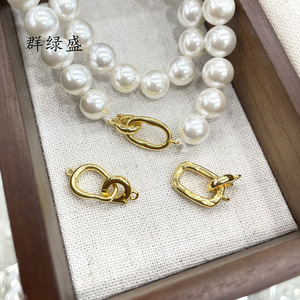 Qunlvsheng Pearl Necklace Clasp S925 Sterling Silver Golden Yellow Lock Style Unisex Jewelry Buckle Everyday Wear - Product Image 1