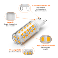 Source de lumière LED SMD G9 3,2W 54 LED à haute efficacité énergétique, en céramique+PC, lampe résidentielle AC100-265V 2700-6500K CRI 80 20000 heures