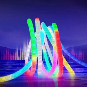 Bande LED néon à grille ronde 360° pour la décoration intelligente de la maison, avec contrôleur RGB, flexible, en nylon, colorée, effet corde lumineuse, vente en gros - Product Image 2