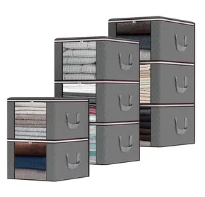 Vente en gros d'usine, boîte de rangement 50/75L, sac de rangement pour couettes en tissu non tissé, boîte de rangement pliable pour vêtements - Product Image 1
