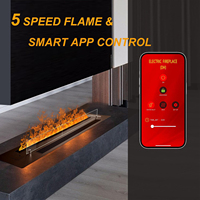 Insert de cheminée à vapeur d'eau avec flamme 3D réaliste, électrique intégré, en métal, pour usage domestique et hôtelier, efficacité thermique de 59,1 %