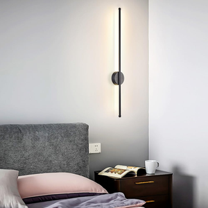 โคมไฟติดผนัง LED ทรงเส้นตรง สไตล์โมเดิร์น ปรับความสว่างได้ ไร้สาย ใช้ไฟ AC85*265V พร้อมรีโมทคอนโทรล ตัวโคมทำจากอะลูมิเนียม - Product Image 2