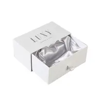 Toptan özel Logo sert kayar çekmece kutusu süslü hediye kutusu için takı/aksesuar takı depolama perakende kurdelalı kutu