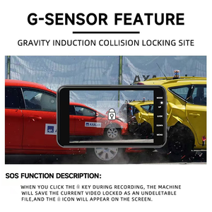 <span class=keywords><strong>Cam</strong></span>éra embarquée double objectif 1080P+480P avec Wi-Fi intégré, enregistreur vidéo à détection de gravité, carte mémoire 128 Go, application mobile et écran IPS HD 4 pouces - Product Image 3
