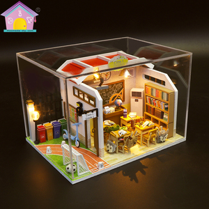 Thủ Công Với Ánh Sáng Và Đồ Nội Thất Đồ Chơi Bằng Gỗ Bán Chạy Nhất Nhà Búp Bê Nhà Búp Bê Thu Nhỏ Bằng Gỗ Tự Làm - Product Image 4