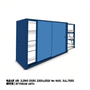 Fami System Ar Sliding Doors 2300x2510 Mm Dark Grey Ral7000 For <b>Storage</b> <b>Units</b> - Product Image 3
