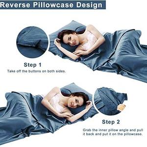 Sac de couchage rectangulaire Woqi bleu marine 930g léger, portable, pour adultes, voyage, camping, respirant, écologique - Product Image 4