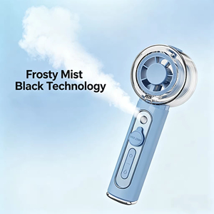Ventilateur humidificateur portable sans fil rechargeable USB 3000 mAh avec affichage, mini ventilateur de poche à pulvérisation d'eau, vente en gros - Product Image 3