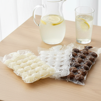 Échantillon gratuit de sacs à glaçons en plastique polyéthylène transparent jetables personnalisés, auto-scellants, pour glaçons