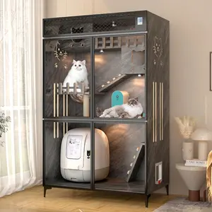 Mobili per animali domestici casa per gatti in legno di lusso moderno di lusso in legno canile sostenibile XITA Cat Villa grande spazio multistrato legno