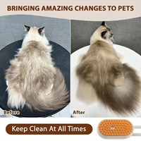 Peigne et masseur de brosse à vapeur en silicone rechargeable électrique portable 4 en 1 pour le bain des chiens et des chats et l'épilation des animaux domestiques