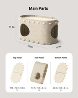 Lit pour chat pliable en feutre écologique personnalisé avec griffoir intégré, design multicouche, maison de jeu d'intérieur pour animaux de compagnie, vente chaude