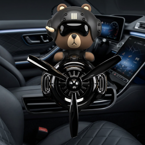 Cartoon Bear Airplane <b>Car</b> Air Freshener Headshake 3rd Generation Air Vent <b>Clip</b> Plastic Decorative Fragrance No Electricity - Product Image 4