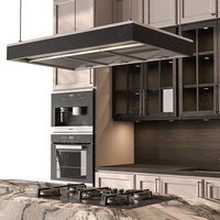 Projet d'appartement aux Émirats arabes unis : Design de meubles de cuisine moderne et luxueux, îlot central intelligent avec rangement, armoires de cuisine sur mesure