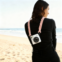 Nouveaux accessoires : Sangle de sac bandoulière pour appareil photo, tressée à la main, durable, écologique, imprimée UV, avec crochet métallique, style nordique INS