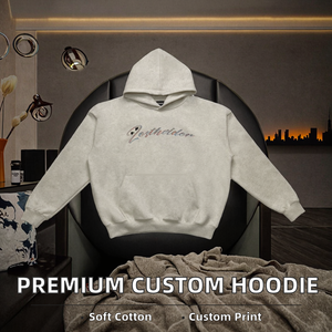 Sweat à capuche coupe ajustée en molleton de coton de haute qualité pour homme, coupe-vent et imperméable, avec poche et imprimé en relief, par MTD Apparels - Product Image 2