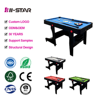 Table de billard pliable en MDF de 1,80 m avec rails en PVC et coussinets en caoutchouc, ensemble de jeu de sport d'intérieur, support pour queues, craie, brosse et tapis rouge – Offre Spéciale