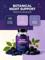 Bonbons gélifiés à la mélatonine sans sucre, végétaliens, OEM, aide naturelle au sommeil, améliore l'immunité, 60 unités, complément alimentaire pour adultes