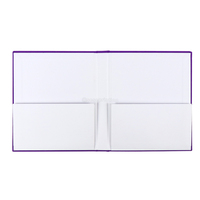 Support Personnalisation Couverture en tissu de lin personnalisée A4 Dossier de présentation Impression 2 Pochettes avec logo