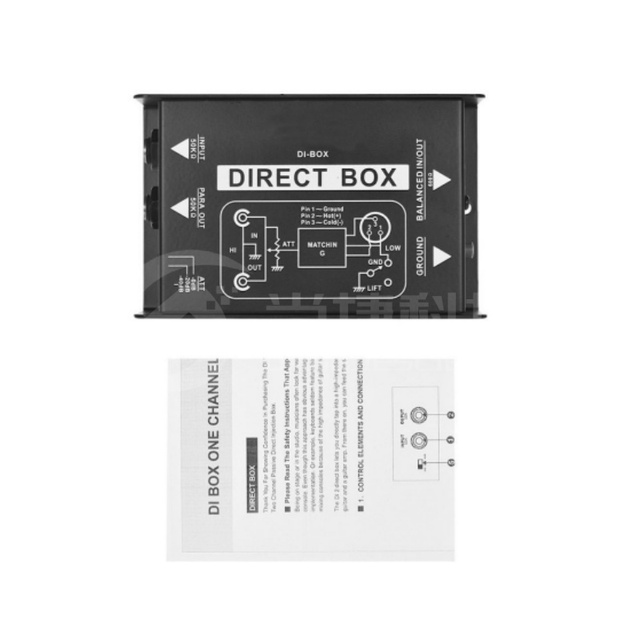 Passive DI Box for Bass and Guitar, Instrument Sensor DI Box, Impedance Shift DI Effects, Audio Isolator