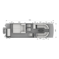 Bateau ponton monocouche en fibre de verre de 25 pieds – Premium pour la croisière, la pêche, le sport, le divertissement, les rassemblements en bord de mer et la détente