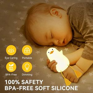 Jumon โคมไฟติดข้างเตียงสำหรับห้องนอน, โคมไฟซิลิโคนแบบเบานุ่มโคมไฟแบบจับโทรศัพท์ไฟกลางคืนขนาดเล็กรูปเป็ดสำหรับเด็ก - Product Image 4