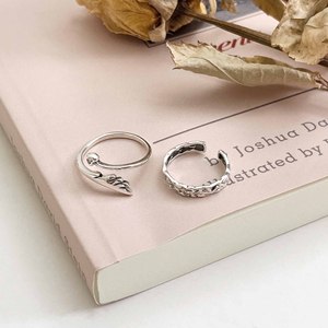 S925 Sterling Silver Iris <b>Open</b> <b>Ring</b> For Women Minimalist Plant Design Everyday Wear Fine Jewelry - Product Image 4