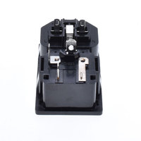 Enchufe de Pared C13 C14 IEC320 Doble Hembra/Macho con Fusible, 10A 250V, Negro, CE RoHS, ABS, Cobre, Entrada de Corriente Universal, 2 Salidas