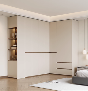 Armoire d'angle modulaire en OSB de 18 mm d'épaisseur, sur mesure, pour chambre à coucher, <span class=keywords><strong>dressing</strong></span> <span class=keywords><strong>intégré</strong></span> en L, en bois massif, moderne, neuf - Product Image 3