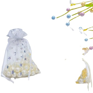 Fournisseur d'usine, vente en gros, petit sac cadeau de Noël en organza transparent avec cordon de serrage, pochette cadeau - Product Image 1