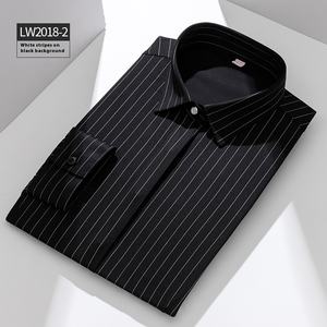 क्लासिक स्ट्रिप्ड लंबी आस्तीन पोशाक शर्ट महिलाओं के ब्लाउज लंबे आस्तीन ऊर्ध्वाधर धारीदार बटन नीचे काम की पोशाक शर्ट महिलाओं के लिए - Product Image 6