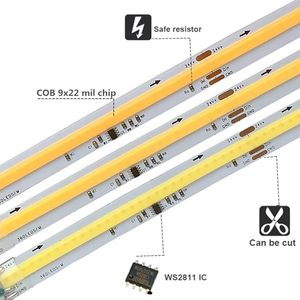 Hight chất lượng ws2811 chạy nước 24V 10 mét 360LED/M <span class=keywords><strong>COB</strong></span> <span class=keywords><strong>LED</strong></span> Strip Lights trong nhà miễn phí cắt cri90 chảy <span class=keywords><strong>COB</strong></span> <span class=keywords><strong>LED</strong></span> Strip - Product Image 3