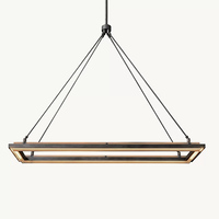 Lustre linéaire LED en fer forgé de 50 pouces pour salle à manger, éclairage de table longue, projet de contract, homologué ETL, éclairage personnalisé pour la maison