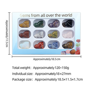 12 Color Boxed Gemstone Cat Ornaments (Aventurine Agate Obsidian) Engraved Sculpture Set for Christmas Home Decor-Wholesale - Product Image 2