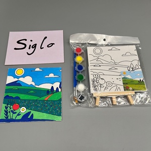 Kit de Pintura Creativa en Lienzo para Niños, 15*15cm, Mini Pre-Dibujado con Pincel, Múltiples Diseños, Material de Arte, Paquete de Suministros - Product Image 4