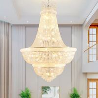 Lustre en cristal brillant fantaisie de l'usine d'éclairage Huaqi, luminaires suspendus dorés ovales pour balcon, chambre, disponibilité en gros