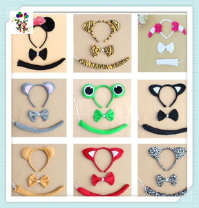 A buon mercato per bambini in maschera orecchie di scimmia animali da festa fasce per la testa con papillon e HPC-1582 per la coda - Product Image 4